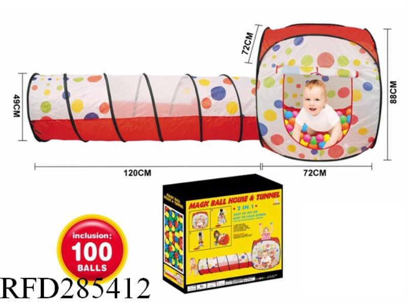 TWO-IN-ONENESS CHILDREN'S TENT WITH 100 BALLS