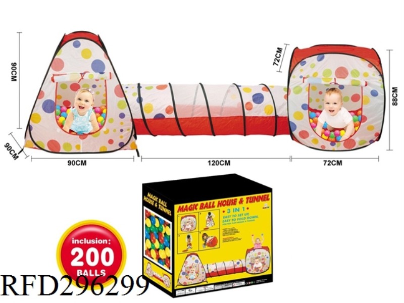 3IN1 CHILDREN'S TENT WITH 200PCS BALLS