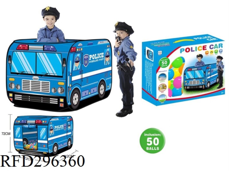 CHILDREN'S POLICE CAR TENT WITH 50 PCS BALLS
