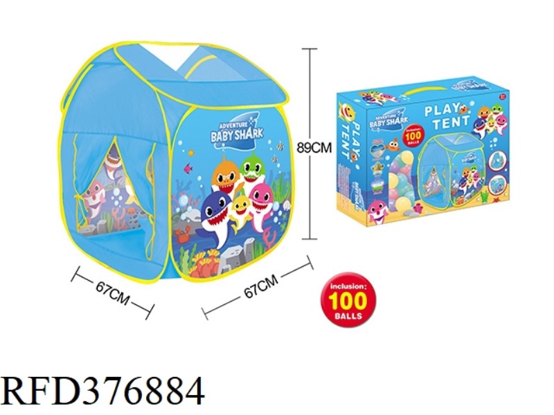 BABY SHARK GAME HOUSE WITH 100 5.5CM OCEAN BALLS