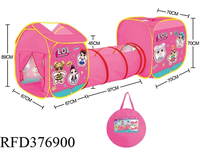 THREE-IN-ONE LOL SURPRISE DOLL GAME HOUSE FITTED TUNNEL CLIMBING TUBE TENT