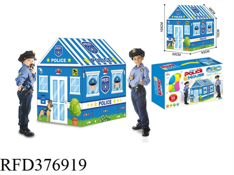CHILDREN'S POLICE CAR HOUSE WITH 50 OCEAN BALLS
