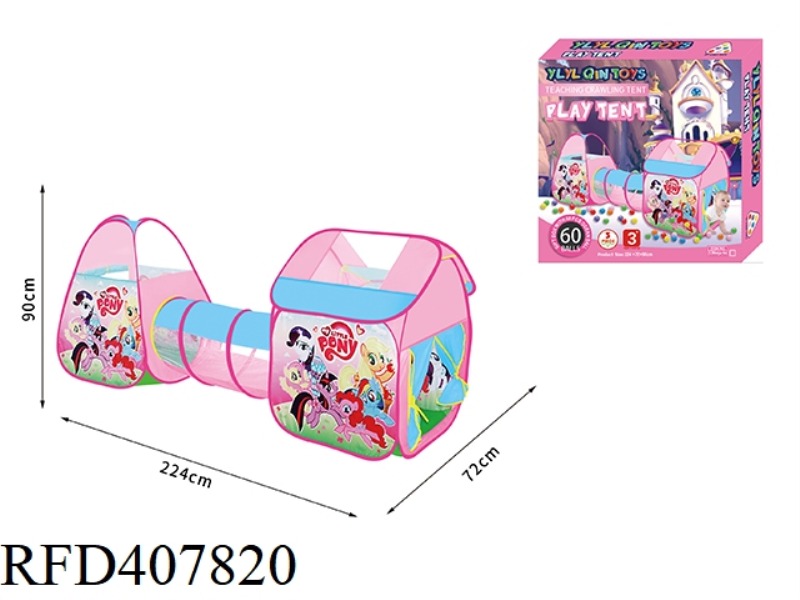 MY LITTLE PONY THREE-IN-ONE CHANNEL TENT + 60 BALLS