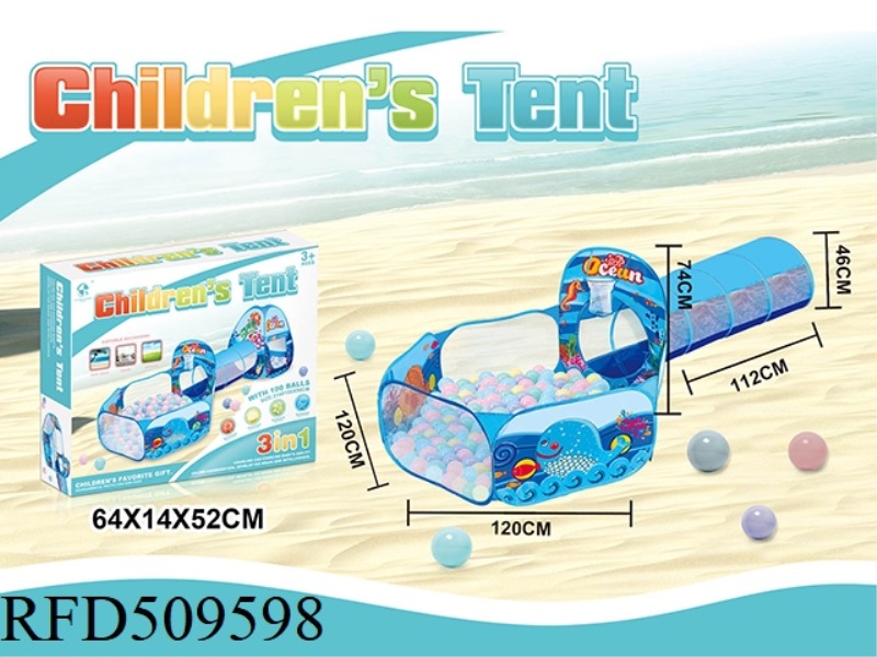 OCEAN TWO TOY TENT WITH 100 BALLS