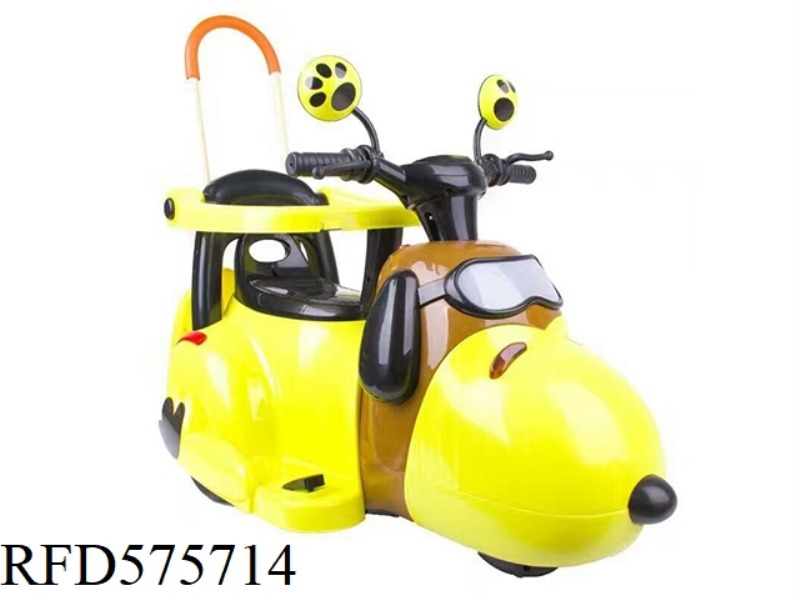 CARTOON ELECTRIC MOTORCYCLE WITH PUSH HANDLE