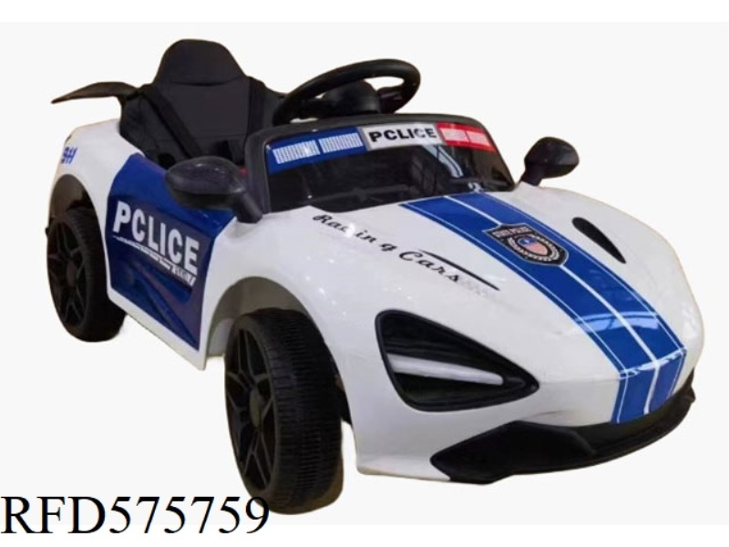 CHILDREN'S ELECTRIC POLICE CAR WITH REMOTE CONTROL STROLLER