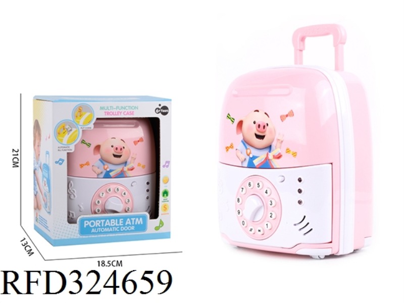 PULL ROR OPENS AUTOMATIC PIGGY BANK PINK