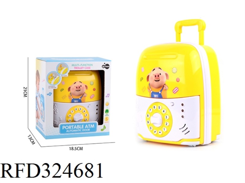 PULL ROR OPENS AUTOMATIC PIGGY BANK YELLOW