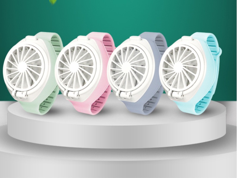 Mini chargerable watch with fan