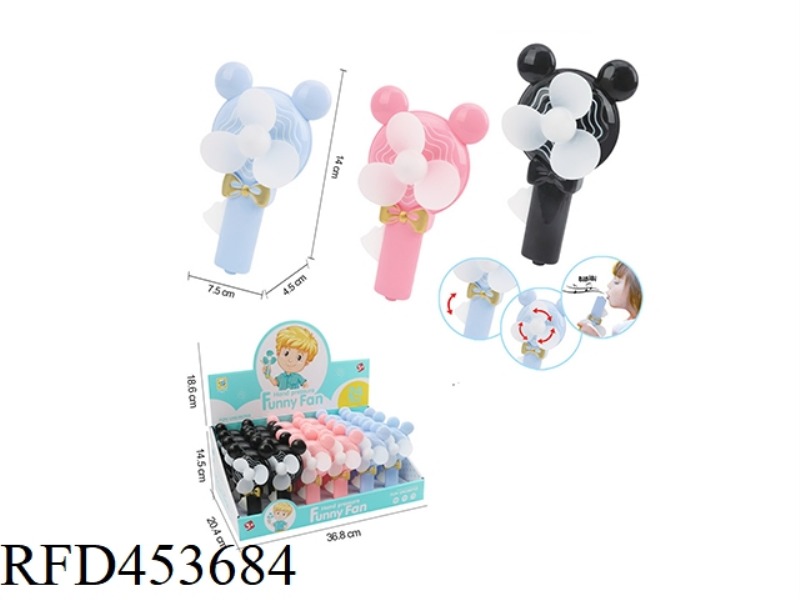 MINI MICKEY MOUSE FAN WITH WHISTLE 24PCS