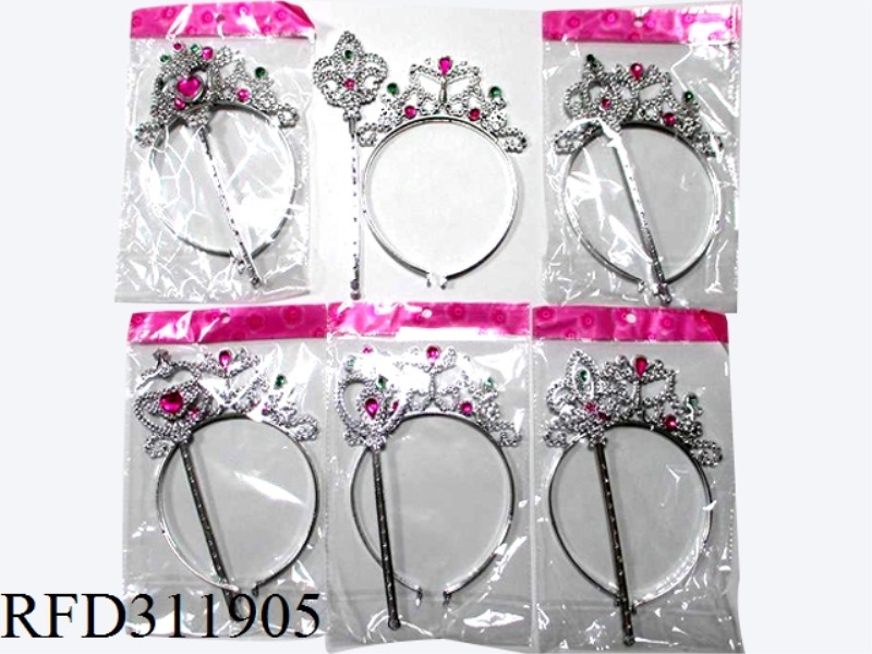 20CM CROWN HEAD HOLDER WITH FAIRY WAND