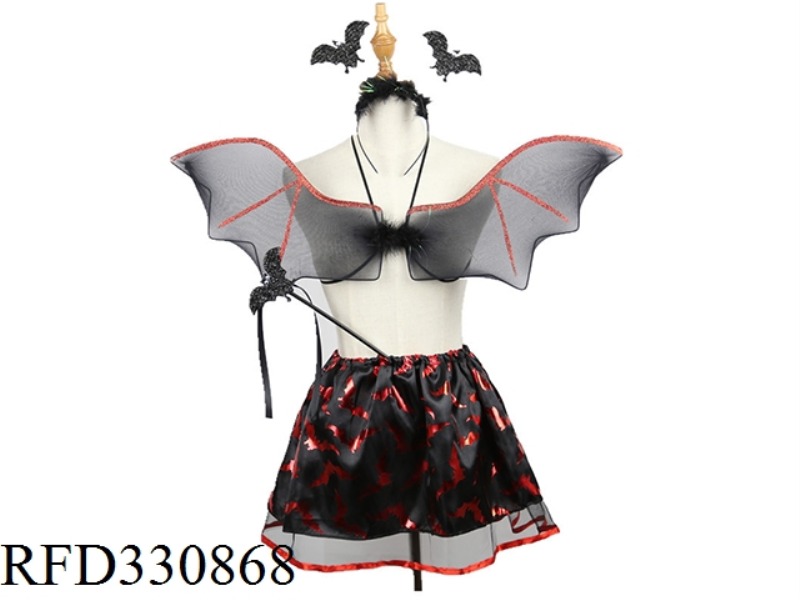 BLACK AND RED BAT SUIT