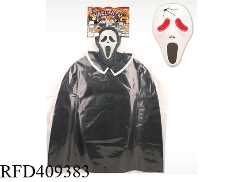 WITCH CLOAK + MASK (NORMAL PVC)