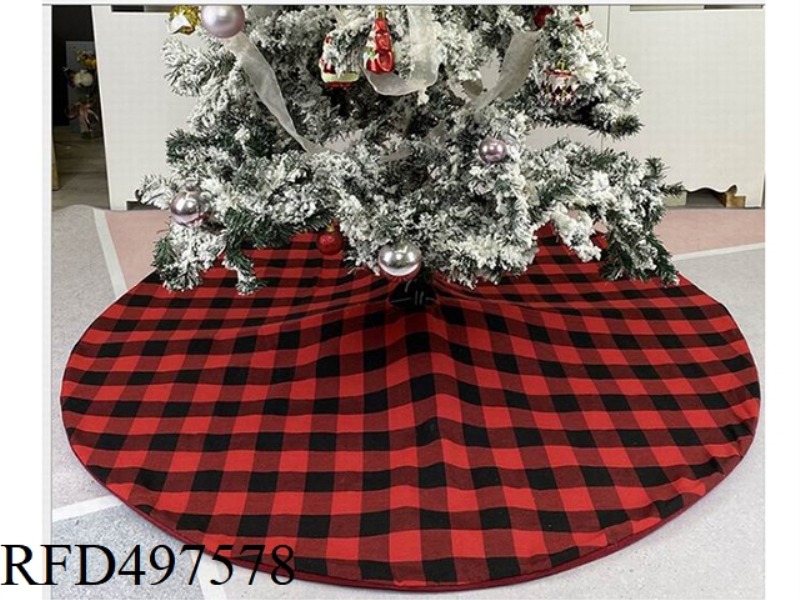 122CM RED AND BLACK CHECKED TREE SKIRT