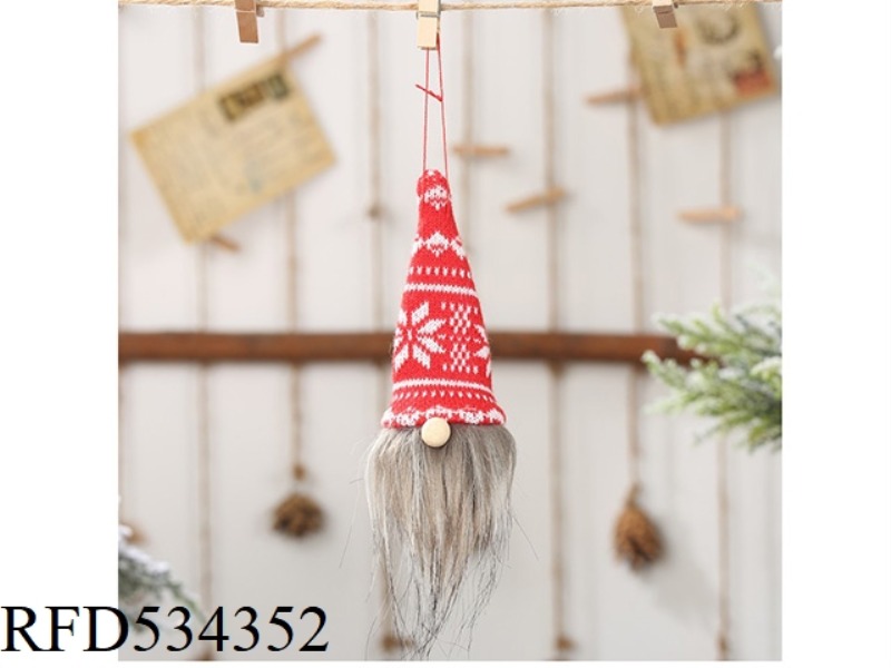 SPHERICAL POINTED CAP FACELESS DOLL PENDANT RED CAP