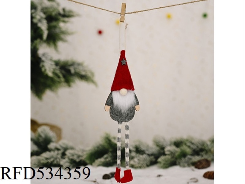 FOREST OLD MAN HANGING LEG DOLL PENDANT RED HAT