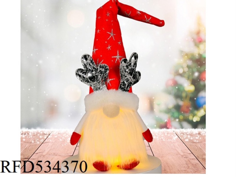 ANTLER HAT WITH LIGHT RUDOLPH RED