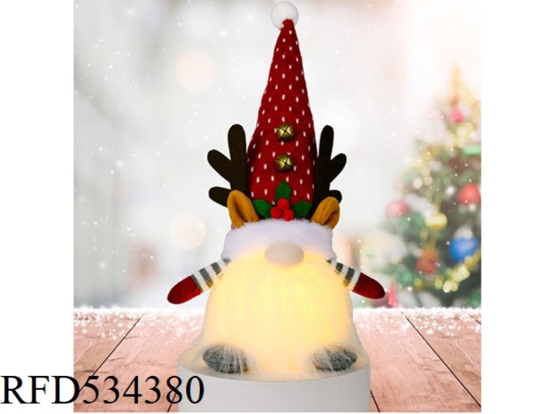 ANTLER BELL KNITTED HAT BAND LIGHT FIGURE RED
