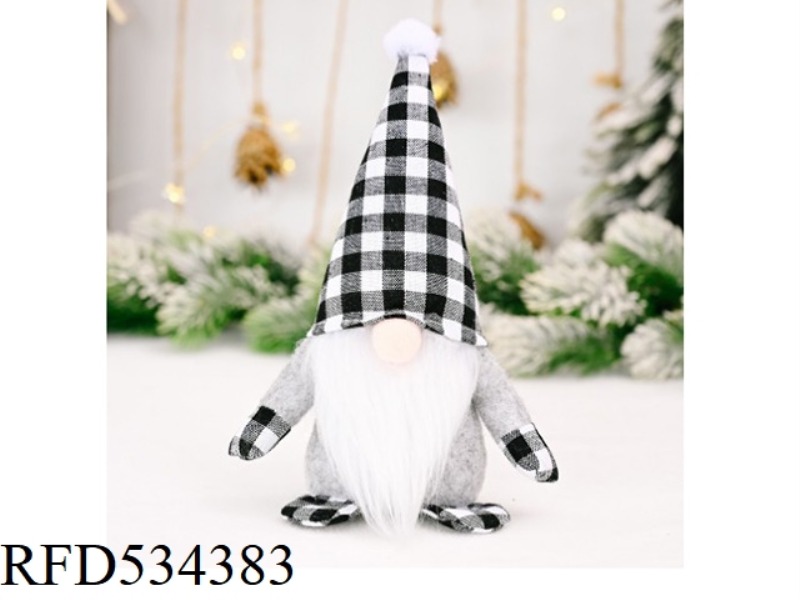 ZS PLAID HAT FIGURE BLACK AND WHITE