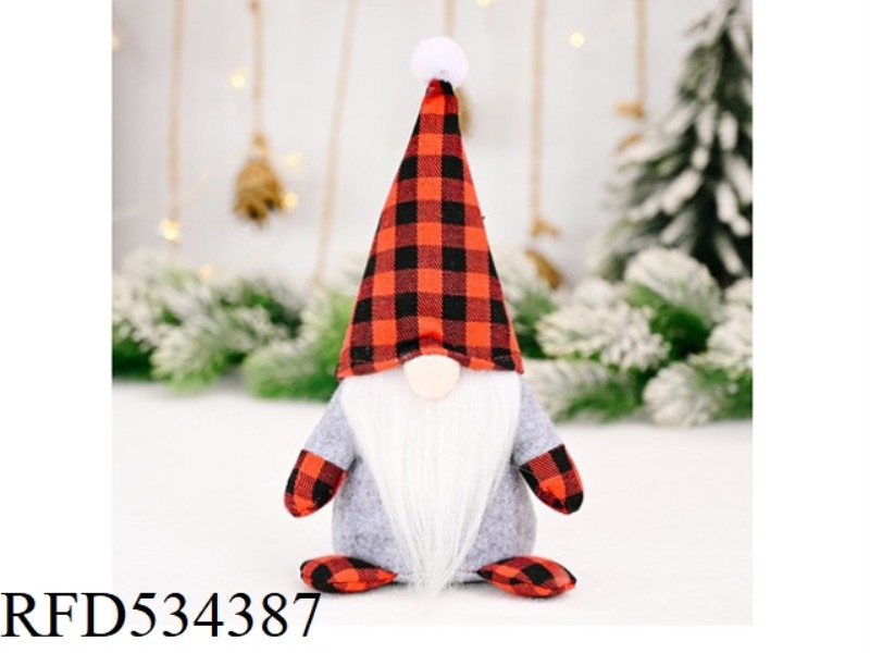 ZS PLAID HAT DOLL RED AND BLACK