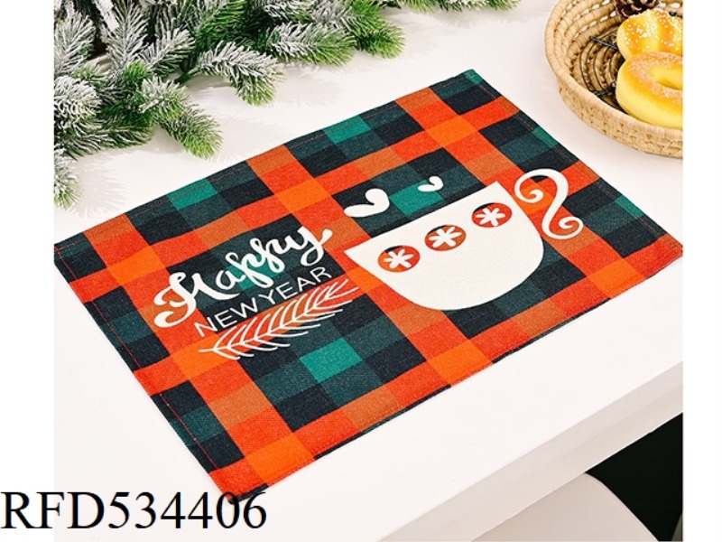 GINGHAM PRINTED PLACEMAT CUP C
