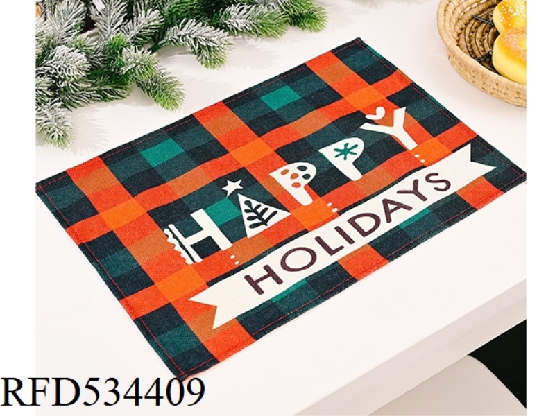 GINGHAM PRINTED PLACEMAT B HAPPY