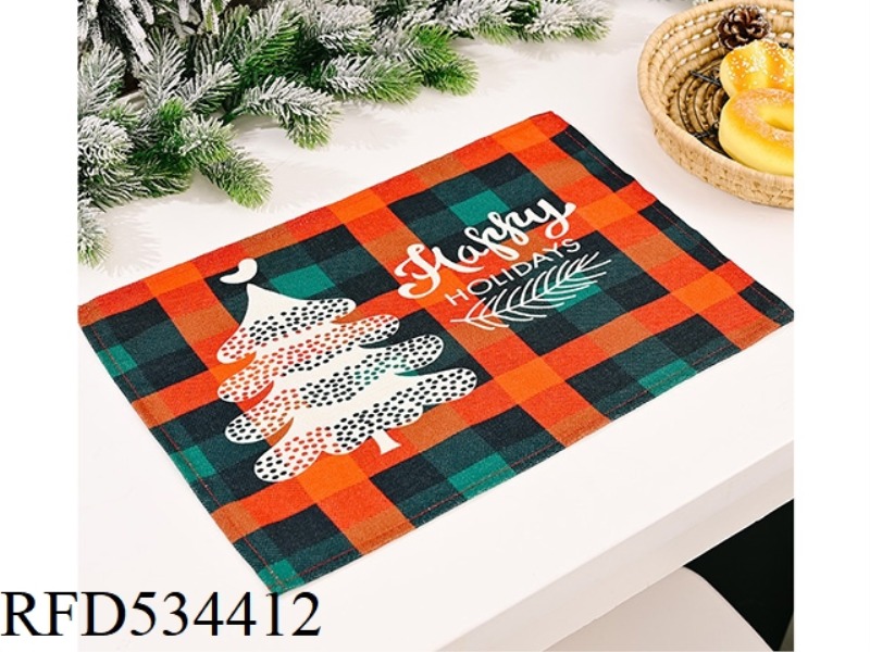 GINGHAM PRINTED PLACEMAT D CHRISTMAS TREE