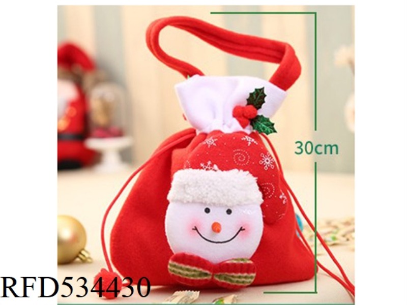 ZS PULLED VELVET TOTE SNOWMAN