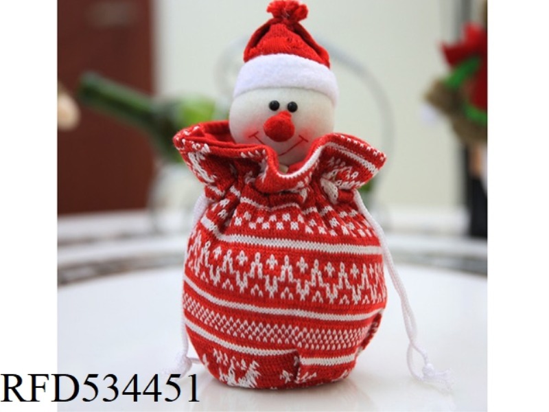 KNITTED APPLE BAG SNOWMAN