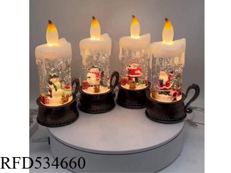 OUTSIDE ROTATING INTERIOR LARGE CANDLE