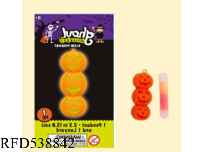 HALLOWEEN FLUORESCENT MIXED COLOR PUMPKIN NECKLACE TOY