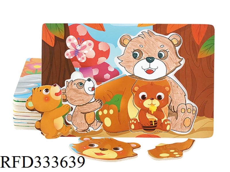 WOODEN COLORING, PUZZLES (VARIOUS ASSORTMENT)