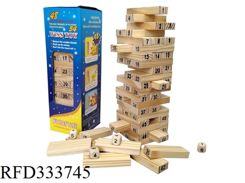 54 PIECES OF WOODEN STACKED HIGH (LARGE)