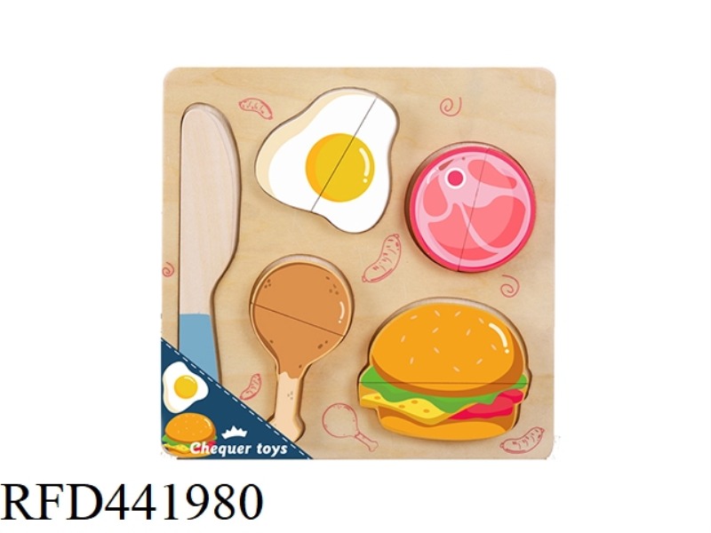 WOODEN SMALL WESTERN FOOD CUT MUSIC PUZZLE