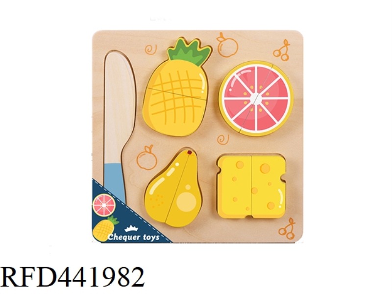 WOODEN SMALL FRUIT DESSERT CUT AND CUT MUSIC PUZZLE