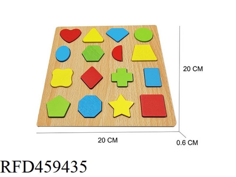 WOODEN JIGSAW PUZZLE, GEOMETRIC PICTURE, COGNITIVE JIGSAW PUZZLE, EARLY CHILDHOOD EDUCATION TOY