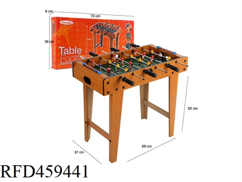 WOODEN TABLETOP SOCCER GAME 6-POLE WITH HIGH FEET