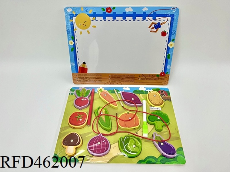 WOODEN MAGNETIC ROPE DRAWING BOARD FOR VEGETABLES