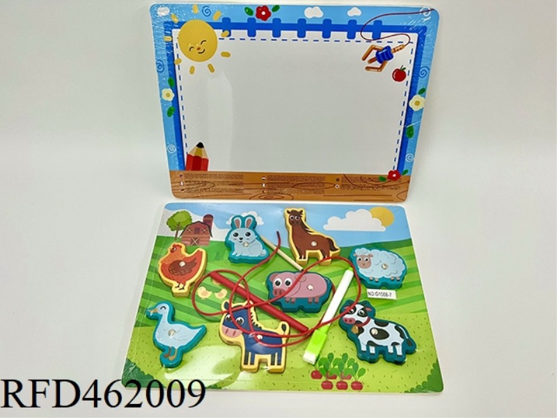 WOODEN MAGNETIC ROPE DRAWING BOARD FOR FARM ANIMALS