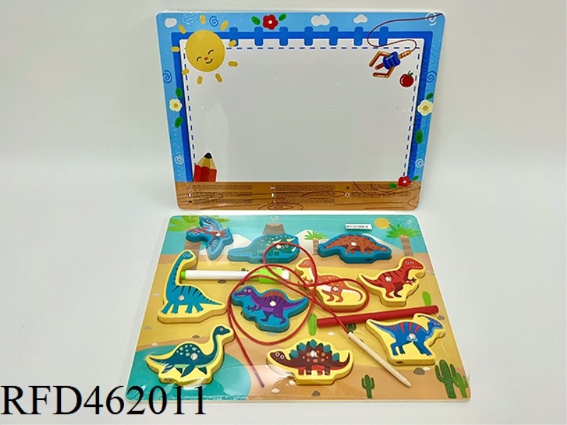 WOODEN MAGNETIC ROPE DRAWING BOARD OF DINOSAUR