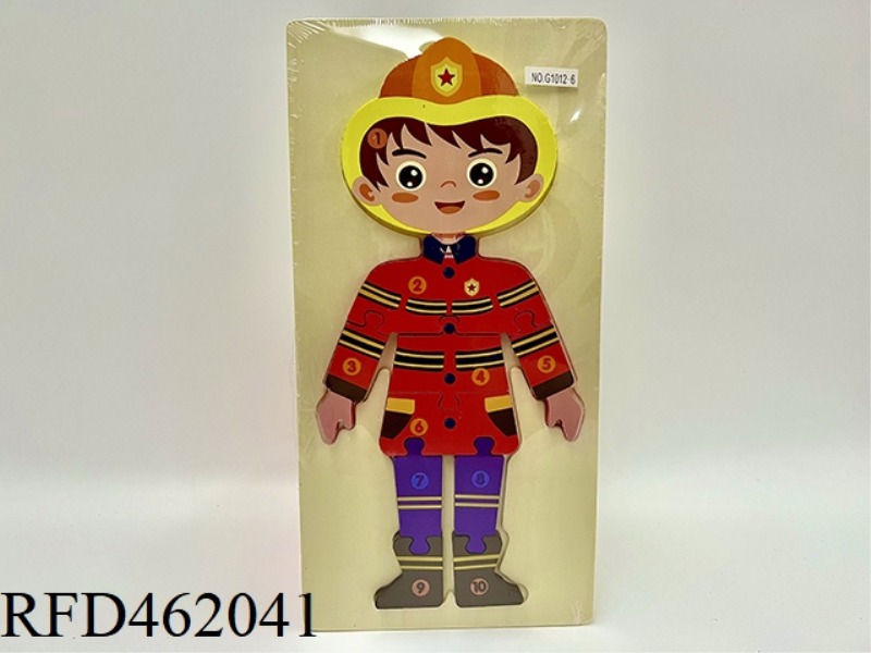 WOODEN FIREMAN SNAP PUZZLE