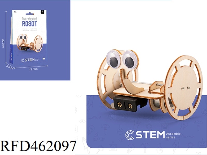 WOODEN TWO WHEELED ROBOT