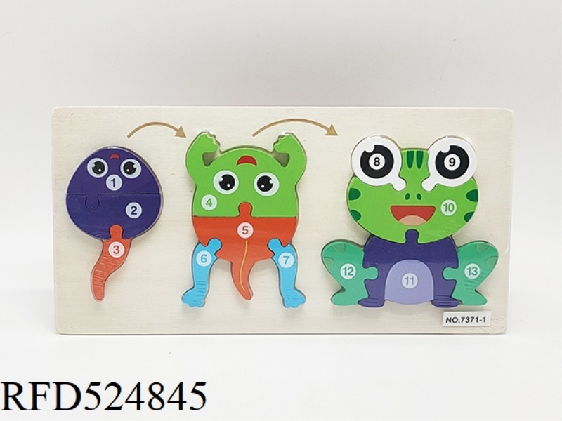 WOODEN FROG GROWING PUZZLE