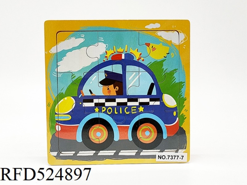 WOODEN POLICE CAR PUZZLE
