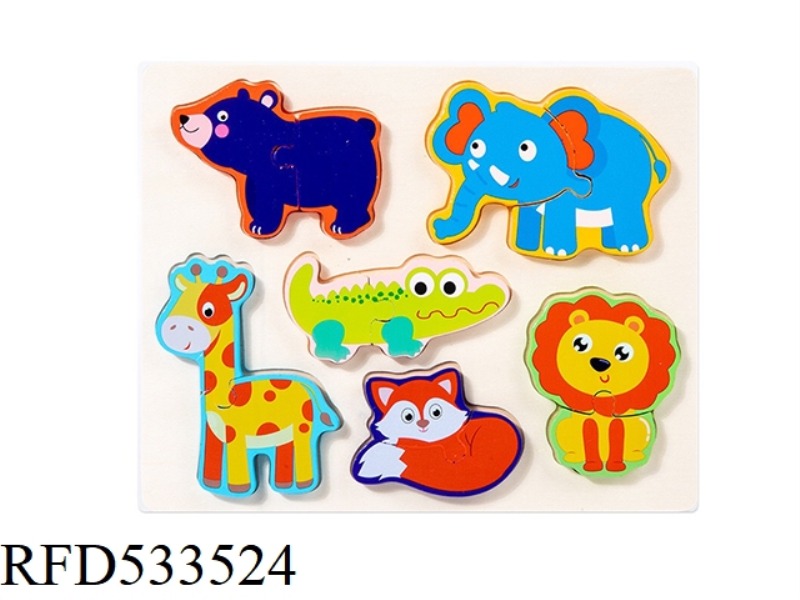 WOODEN ANIMAL MATCHING STEREO PUZZLE