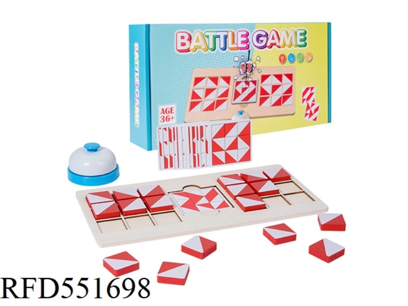 WOODEN DOUBLE-SIDED BUILDING BLOCKS FIGHTING GAME