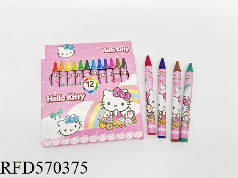 12 COLOR CRAYONS HELLOKITTY