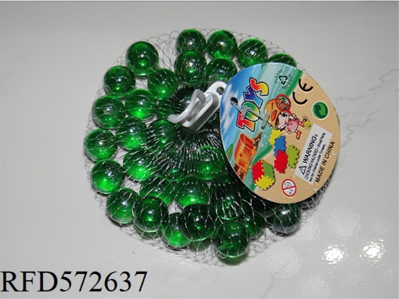 16MM COLORED GREEN GLASS BEADS
