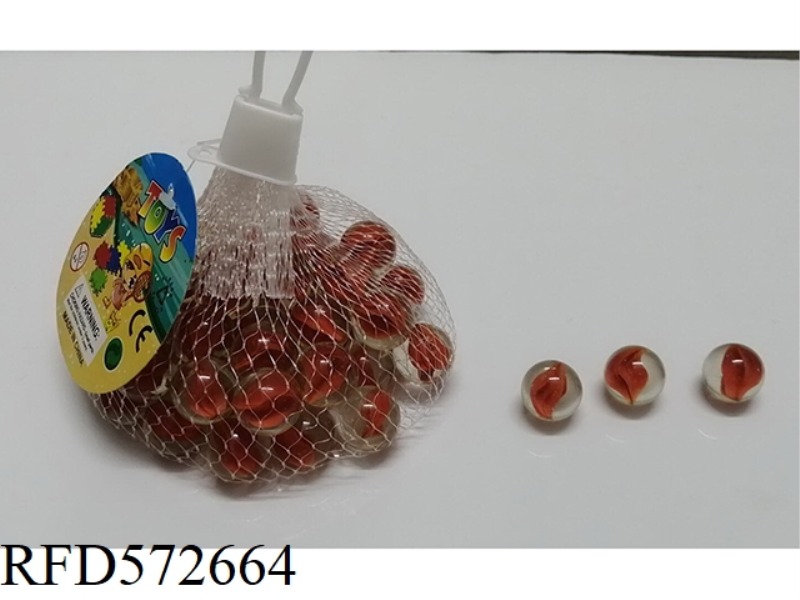 16MM FOUR RED GLASS BEADS