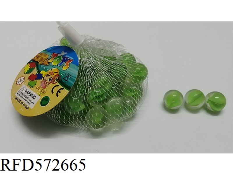 16MM FOUR GREEN GLASS BEADS